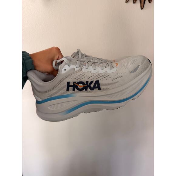 Hoka Men's Bondi 9 Running Shoes Grey and Blue Size 10 D - Picture 2 of 6